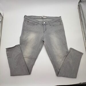 Levis Demi Curve Low‎ Rise Skinny Jeans Grey Stretch Denim Womens 15/32 15M